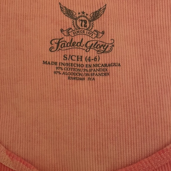 Faded Glory Ribbed tank size small 4-6. Pink camo pattern. - Picture 2 of 5